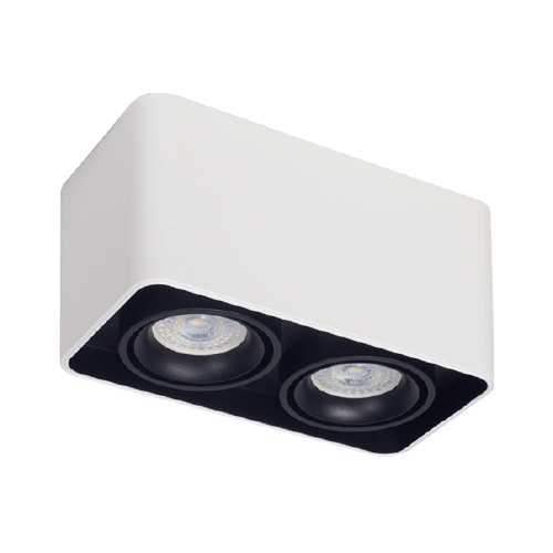 PLAFON 2xGU10 MOVIL RECTANGULAR CARDANICO